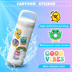 100pcs Colorful Waterproof Vinyl Stickers - Bulk Sticker Packs