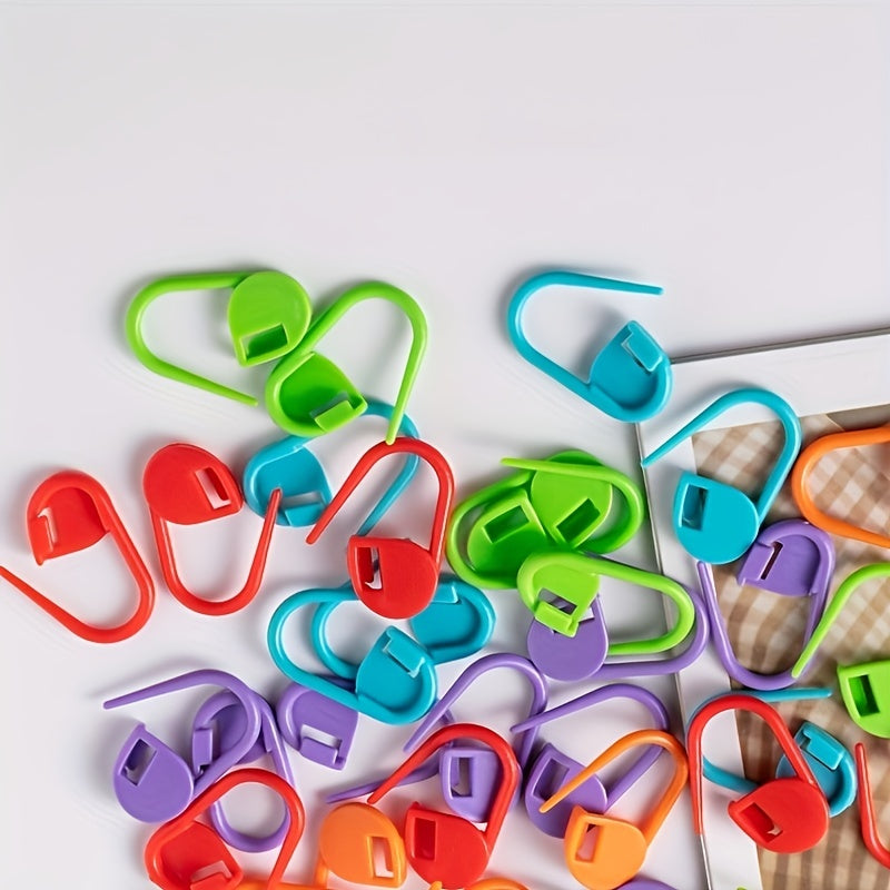 50pcs Colorful Plastic Stitch Markers for Crochet Knitting Sweater Yarn