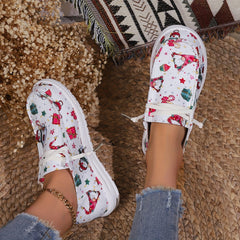 Christmas Skateboard Shoes with Snowmen Santa & Gift Patterns
