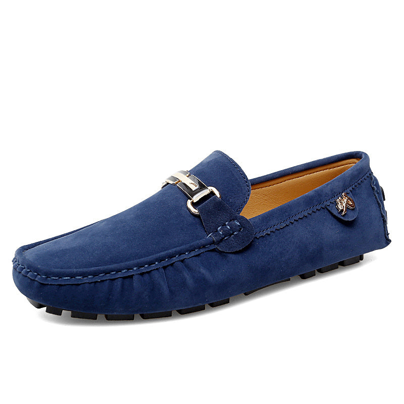 Flat Loafers Metal Buckle Decor Slip On Soft Sole Shoes
