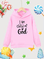 Girl Print Cotton Pullover Hooded Sweatshirt