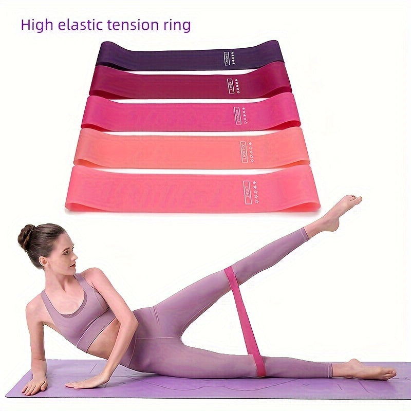 5pcs Elastic Hip Training Rope for Body Shaping Stretching Yoga