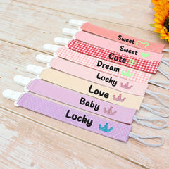 Customized Cotton Pacifier Clip with Baby Name