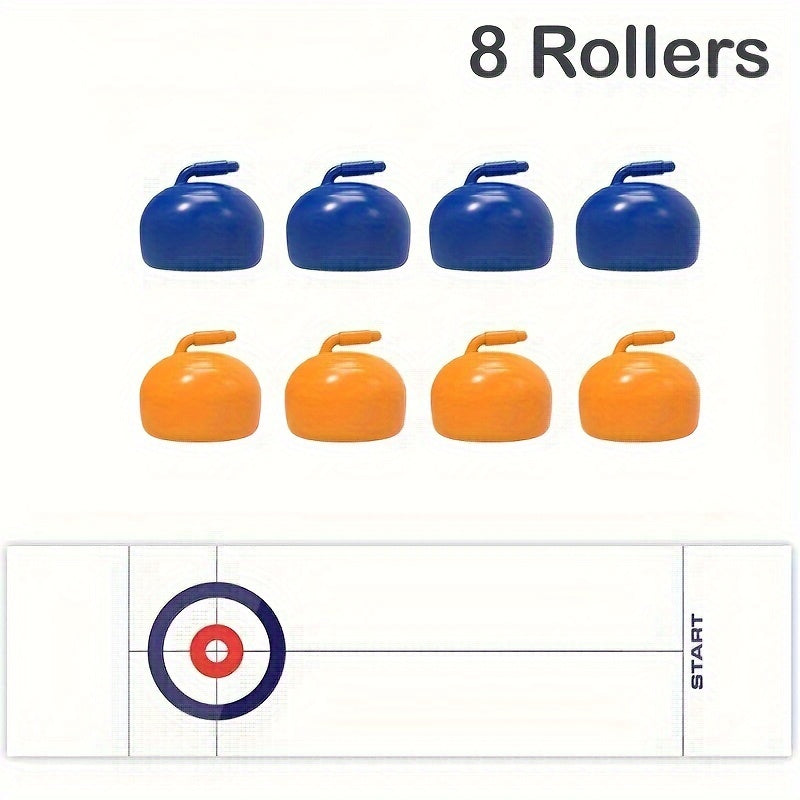 Tabletop Curling Game Shuffleboard Pucks With 16 Rollers