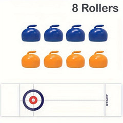 Tabletop Curling Game Shuffleboard Pucks With 16 Rollers