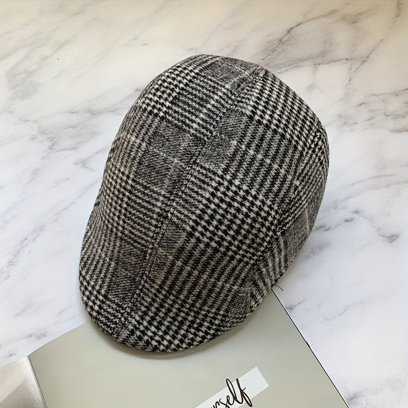 Outdoor Retro Casual Plaid Beret For Men