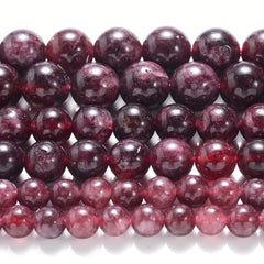 Red Garnet Stone Beads Round Spacer Bead for DIY Jewelry 6 8 10mm