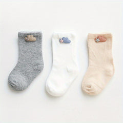 3 Pairs Cartoon Elephant Cloud Socks for Baby Girls Boys