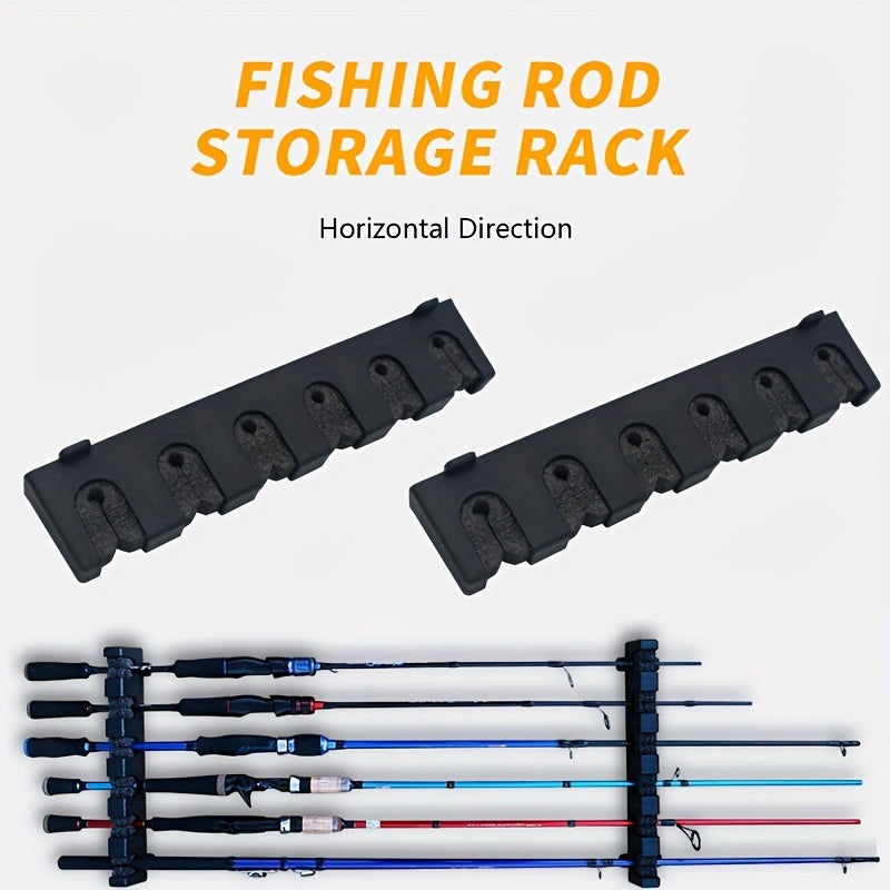 Wall Mounted Fishing Rod Rack for 6 Rods - Space Saving Holder