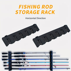 Wall Mounted Fishing Rod Rack for 6 Rods - Space Saving Holder