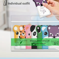 7pcs Transparent Lightweight Disposable Raincoat Set for Outdoor Hiking