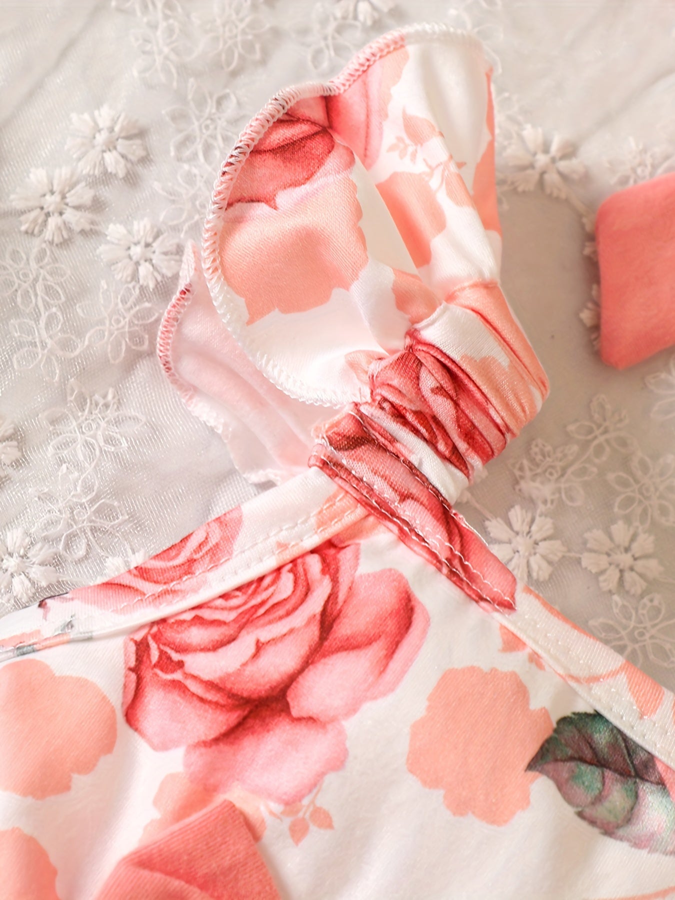 Baby Girls Floral Print Ruffle Trim Camisole Top & Shorts Set