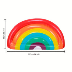 Inflatable Rainbow Water Mattress for Pool Party - Semi Circular Design
