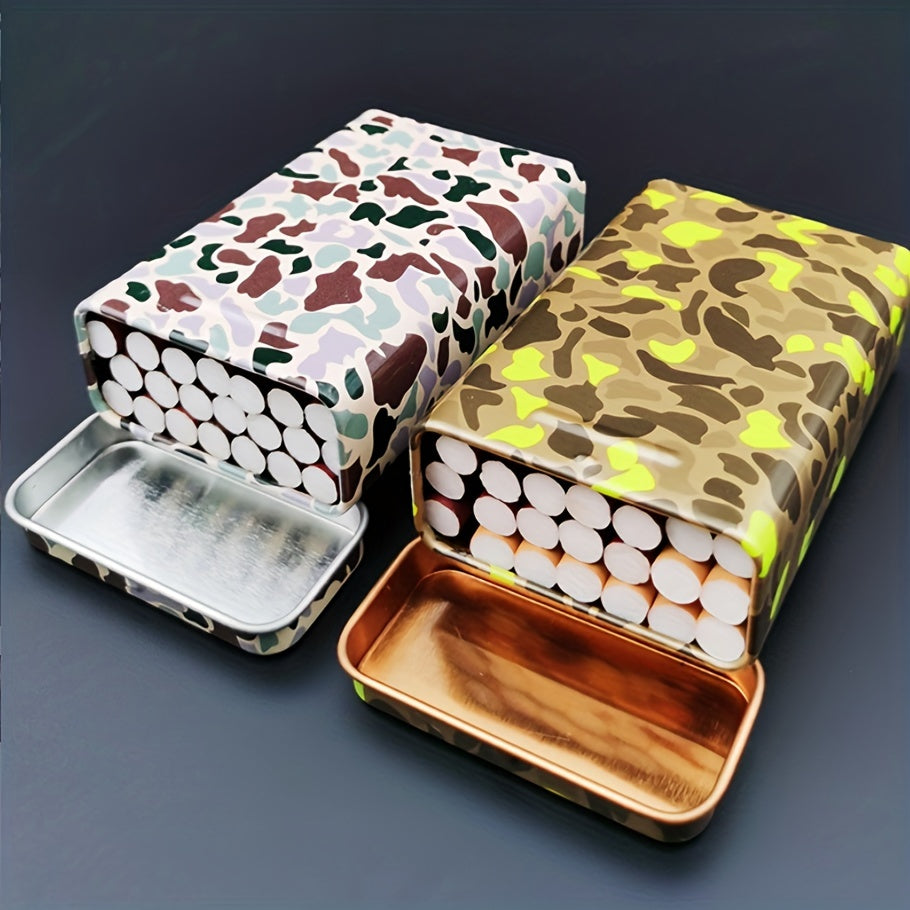 Square Camo Cigarette Case Portable Flip Creative Box