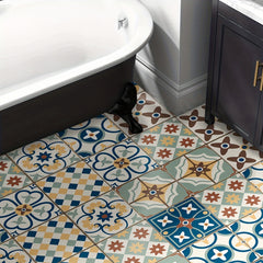 9pcs Moroccan Peel And Stick Tiles Stickers Thick Wallpaper Waterproof