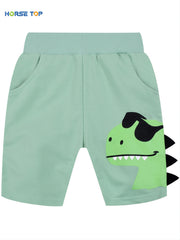 Boys Dinosaur Print Elastic Waist Casual Shorts Kids Summer Clothes