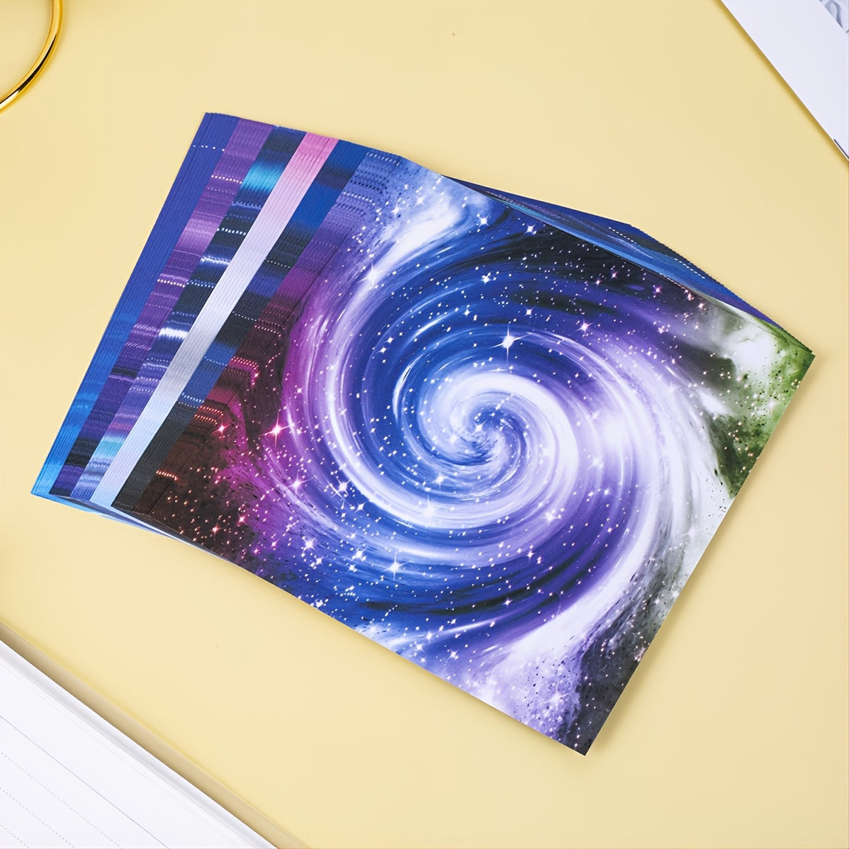 50 Double Sided Origami Paper 15x15 Universe Starry Sky Galaxy Space Travel