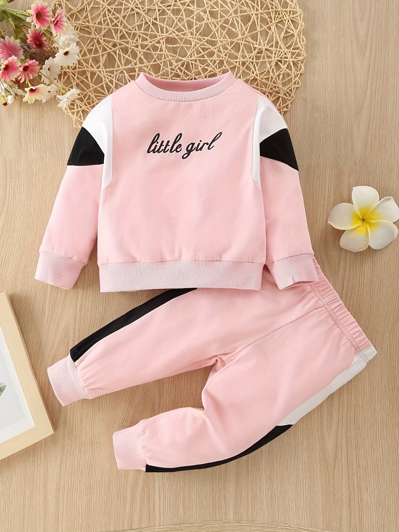 Baby Girl Sports Suit LITTLE GIRL Print Top & Pants