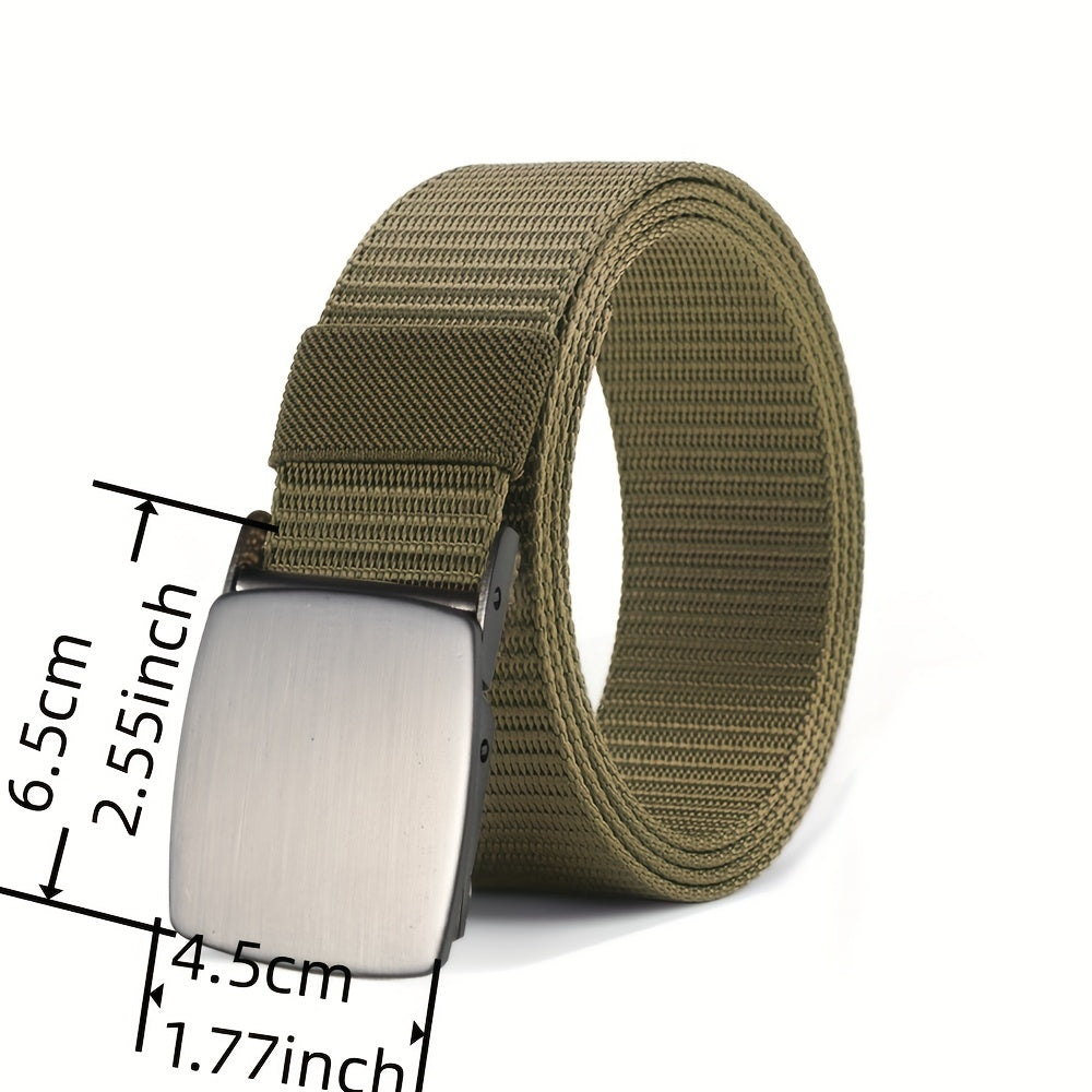 Army Green Canvas Belt Breathable and Wear-Resistant Smooth Buckle