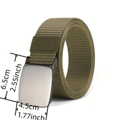 Army Green Canvas Belt Breathable and Wear-Resistant Smooth Buckle