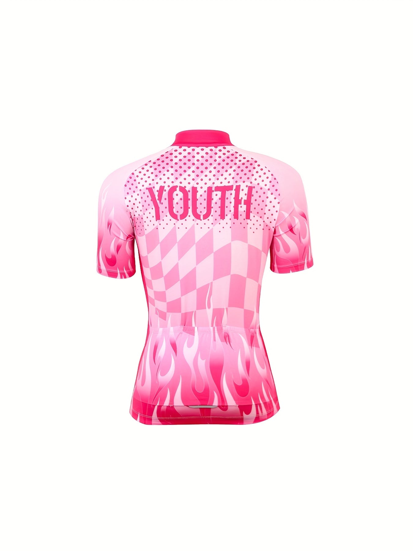 Fire Print Cycling Jersey Short Sleeve Outdoor Sports Top