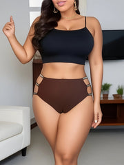 3 Pack Plus Size Naughty Panties Set Women's Plus Glitter Tape Cut Out Side