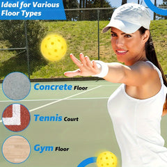 12pcs Outdoor Pickleball with 40 Holes - Durable and Resilient Pickleball