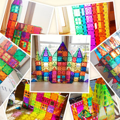 124pcs Magnetic Building Tiles Kids Toys 3D Magnetic Blocks Creativity Toys