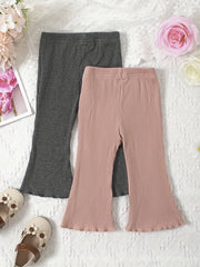 Ruffle Trim Flared Pants 2pcs Set