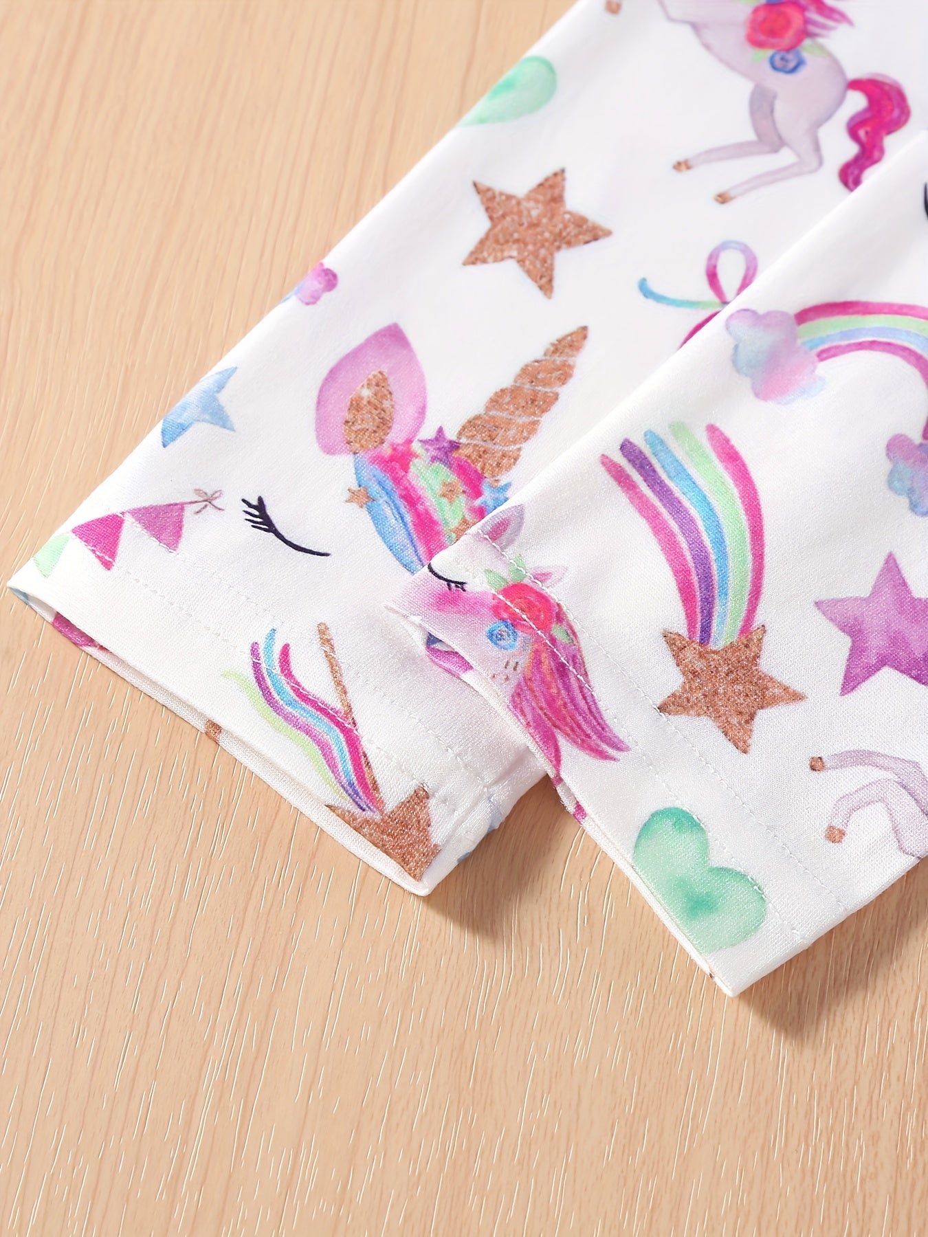 Girls' Unicorn & Stretchy Athletic Leggings Kids Elastic Waist Ankle Pants