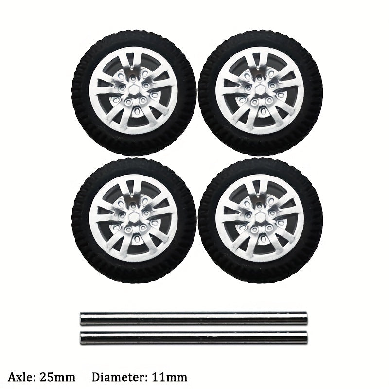 Kickcar 1/64 ABS Wheels & Rubber Tires 10 Sets