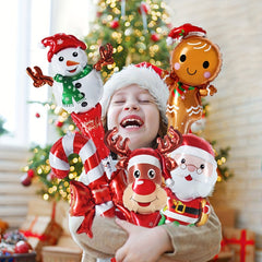 10pcs Christmas Sticks Santa Claus Snowman Candy Cane Deer Head
