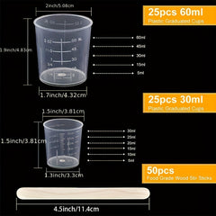 100pcs Graduated Cups Set - 60ml, 30ml - Resins Epoxie