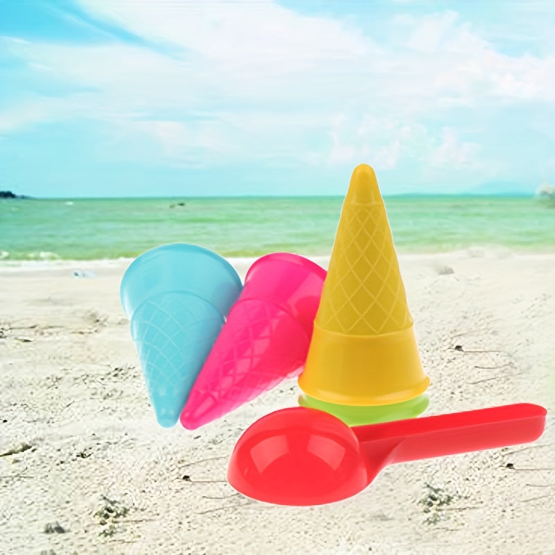 5 Pcs Ice Cream Cone Scoop Beach Toys Sand Kids Children