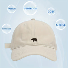 Unisex Sunshade Quick Drying Baseball Cap Bear Embroidery