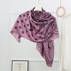 Silk Polka Dot Print Square Scarf Bandana
