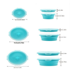 4pcs Foldable Lunch Box Leakproof Container for Teens & Wo