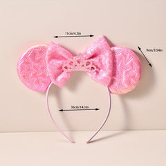 Girl's Candy Plus Ears Sequin Hair Hoop Sweet Princess Dress Up Headwear