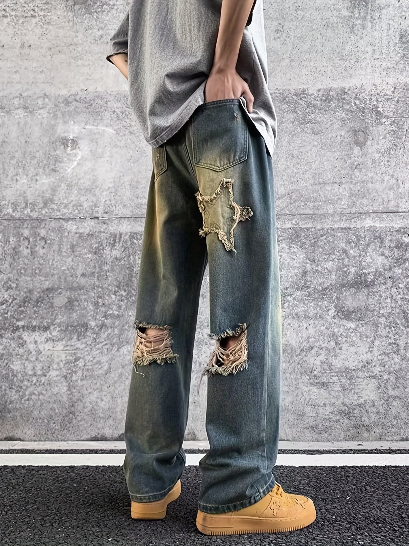 Men's Vintage Ripped Denim Jeans
