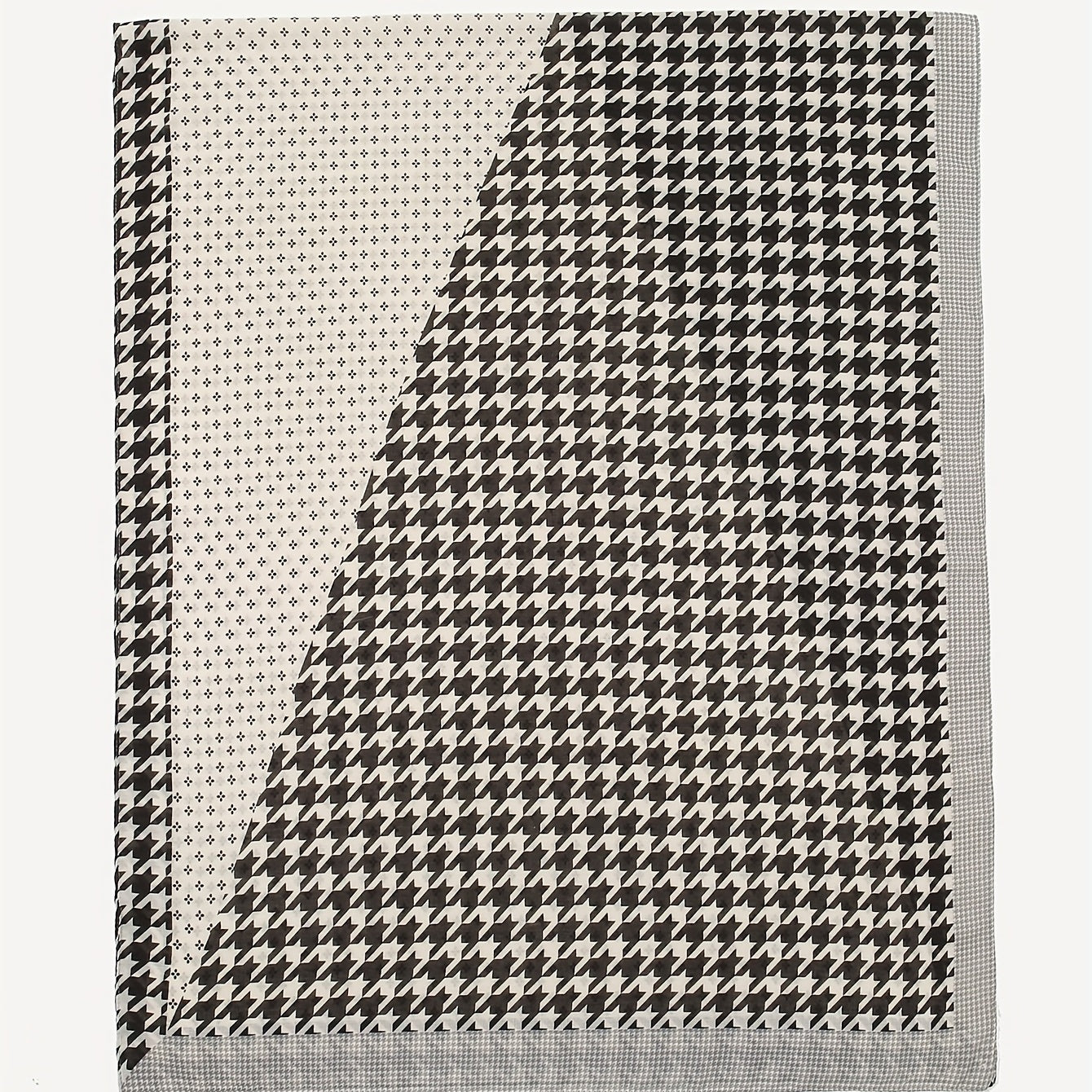 Houndstooth Print Scarf Boho Block Shawl Vintage Windproof Head Wrap