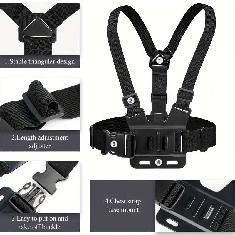 Mobile Phone Chest Strap Mount for POV Vlogging - GoPro Compatible