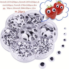 700pcs Mixed Wobble Sticky Eyes Self Adhesive DIY Scrapbooking Crafts