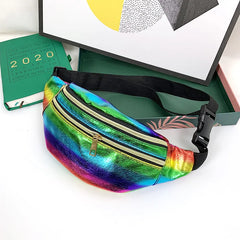 Holographic Waist Bag Women Hip Hop laser Waist Pouch Money Bag Waist Pack