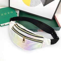 Holographic Waist Bag Women Hip Hop laser Waist Pouch Money Bag Waist Pack