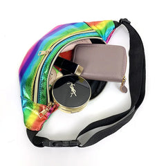 Holographic Waist Bag Women Hip Hop laser Waist Pouch Money Bag Waist Pack