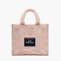 Lambswool Large Tote Bag Faux Fur Shoulder Purse