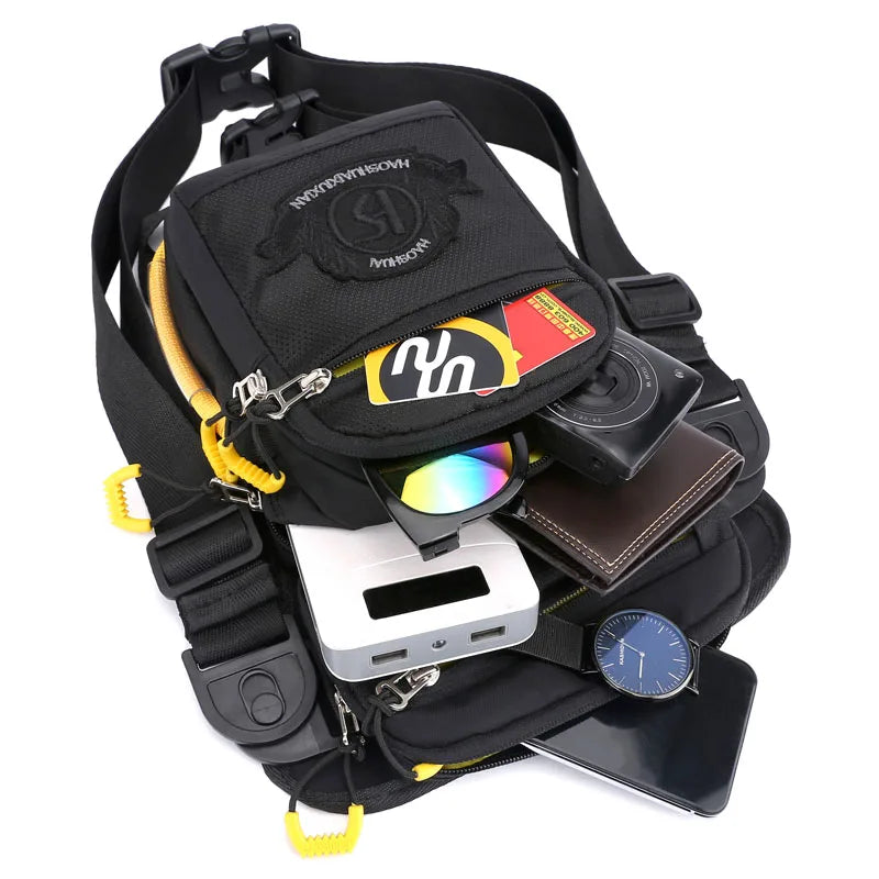 Nylon Men's Waist Bag Drop Leg Pack Thigh Pouch Crossbody Shoulder Bag