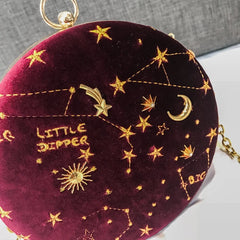 Women Shoulder Bag Chains Starry Sky Crossbody Bag Suede Messenger Bag