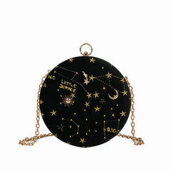 Women Shoulder Bag Chains Starry Sky Crossbody Bag Suede Messenger Bag