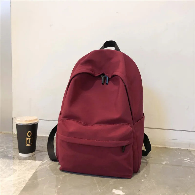 Women's Waterproof Nylon Backpack Big School Bag for Girls